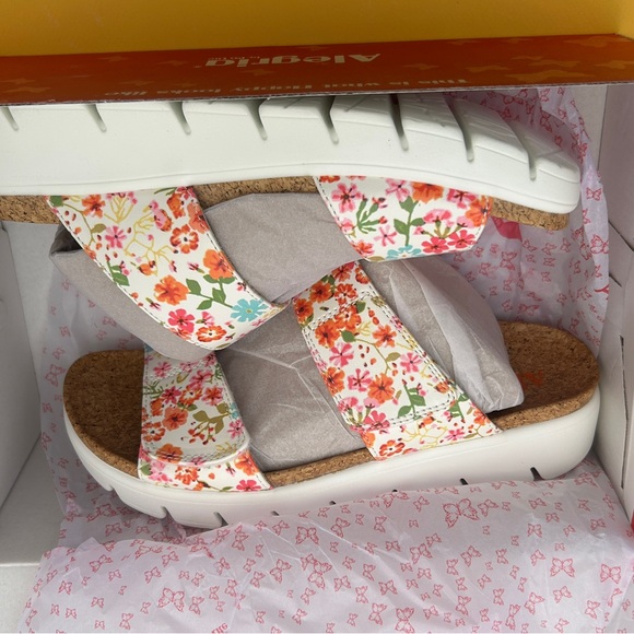 Alegria White Sandals with Cork Footbed - Picture 4 of 5